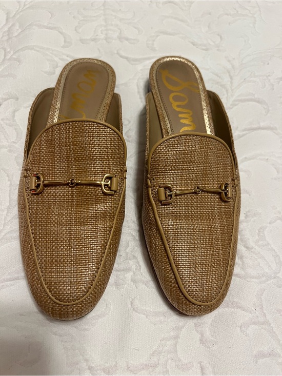 Sam Edelman Shoes - Sam Edelman Tan Linnie Woven Slip-On Loafer Miles with Gold Bit size 6.5
